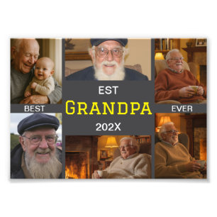 Best Grandpa Ever Photo Collage Print