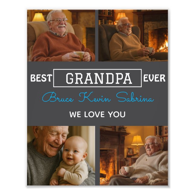 Best Grandpa Ever Photo Collage Print (Front)