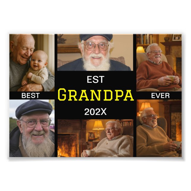 Best Grandpa Ever Photo Collage Print (Front)