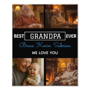 Best Grandpa Ever Photo Collage Print
