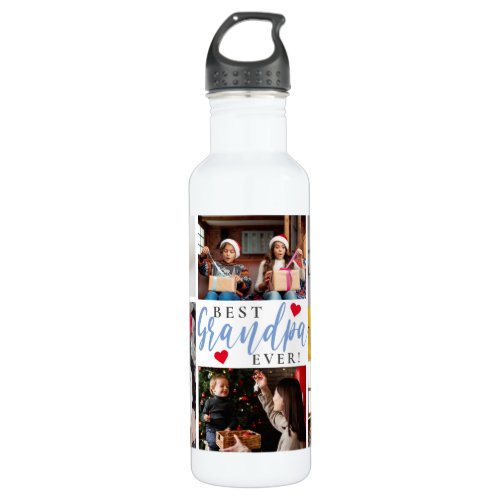 Best Grandpa Ever Photo Collage Stainless Steel Water Bottle
