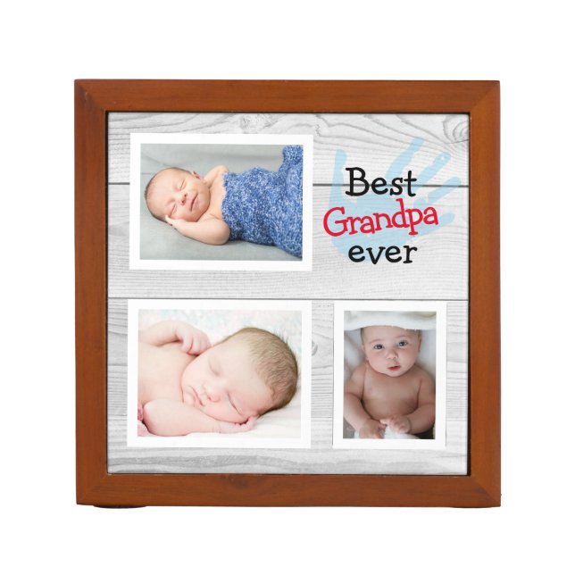 Best Grandpa Ever Photo Custom  Desk Organizer (Front)