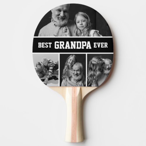 Best Grandpa Ever Photo Grandkids Ping Pong Paddle