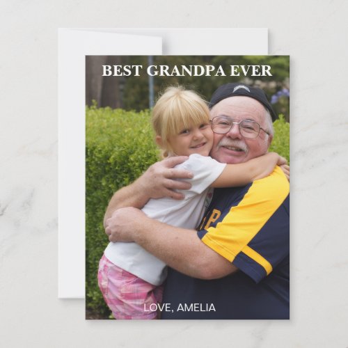 BEST GRANDPA EVER PHOTO HOLIDAY CARD