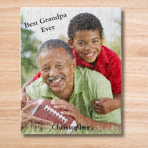 Best Grandpa Ever Photo Name Jigsaw Puzzle