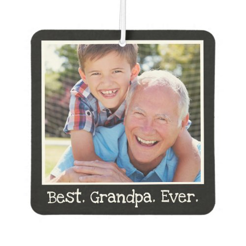 Best Grandpa Ever Photo Personalized Black Air Freshener