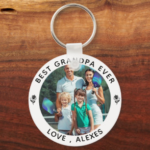 BEST GRANDPA EVER Photo Personalized Keychain