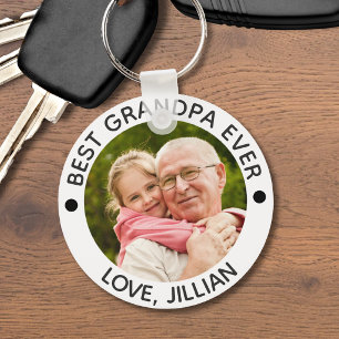 BEST GRANDPA EVER Photo Personalized Keychain
