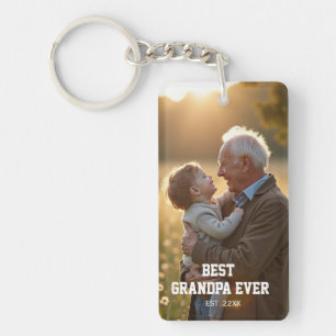 Best grandpa ever photo personalized  keychain