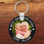 BEST GRANDPA EVER Photo Personalized Keychain<br><div class="desc">Create a personalized keychain with the suggested editable title BEST GRANDPA EVER and your custom text beneath. The design is featured on both sides. ASSISTANCE: For help with design modification or personalization, color change or transferring the design to another product or if you would like coordinating items, contact the designer...</div>
