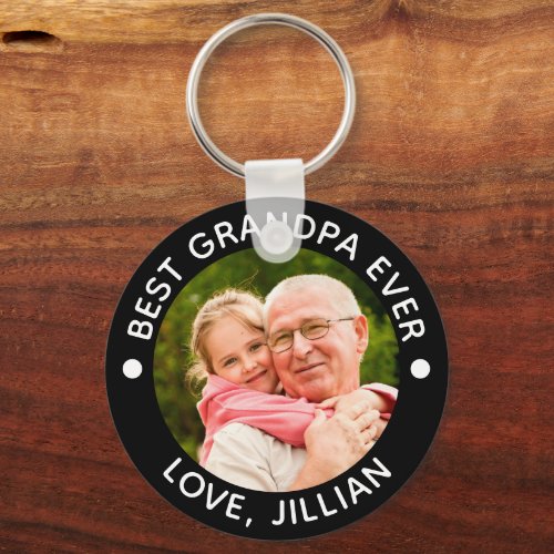 BEST GRANDPA EVER Photo Personalized Keychain