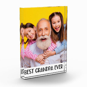 Best Grandpa Ever Photo Simple Grandad Acrylic Award