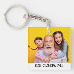 Best Grandpa Ever Photo Simple Grandad Keychain