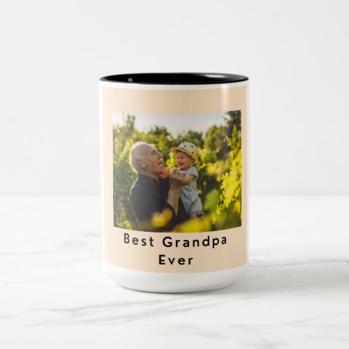 Best Grandpa Ever photo Two Tone coffee Mug