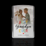 Best Grandpa Ever Photo Zippo Lighter<br><div class="desc">Ignite the flame of love for your grandfather with our special Zippo lighter. Boasting a replaceable photo feature for a personal touch, a neat white faded overlay, and the heartwarming text 'best grandpa ever'. An ideal keepsake for memories that spark joy, with the added perk of personalizing it with your...</div>