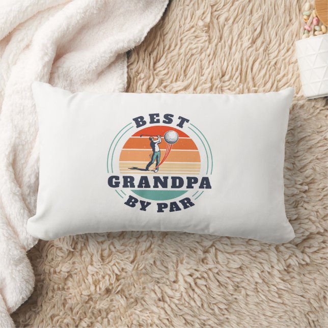 Best Grandpa Ever Retro Golf Dad Gag Fathers Day Lumbar Pillow (Blanket)