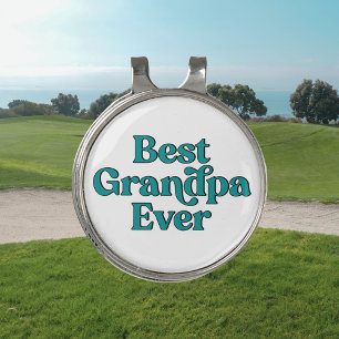 Best Grandpa Ever Retro Quote Fathers Day Golf Hat Clip