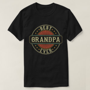 Best Grandpa Ever Retro Vintage Grandfather Gift T-Shirt