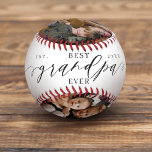Best Grandpa Ever Script Fathers Day Photo Collage Baseball<br><div class="desc">Send a beautiful personalized father's day gift or birthday gift to your grandpa that he'll cherish. Special personalized father's day family photo collage to display your special family photos and memories. Our design features a simple 4 photo collage design with "Best Grandpa Ever" designed in a beautiful handwritten black script...</div>