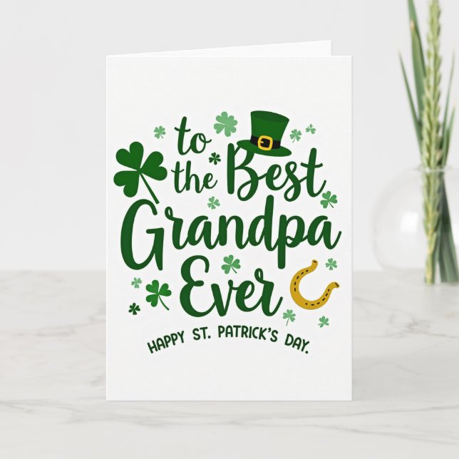 Best Grandpa Ever St Patricks Card (Front)