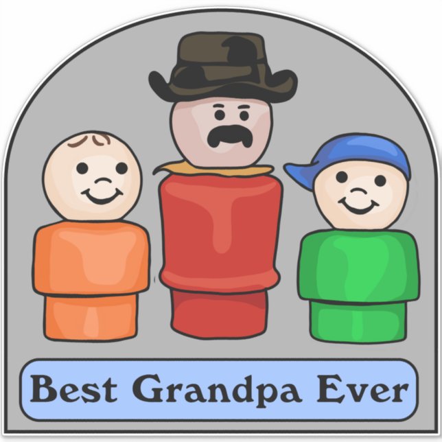Best Grandpa Ever Sticker (Front)