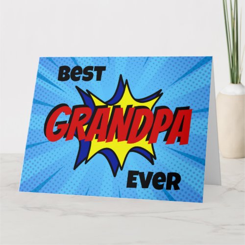 Best Grandpa Ever Superhero Grandparents Day Card