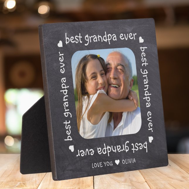 Best Grandpa Ever Text Frame Photo Chalkboard (Creator Uploaded)