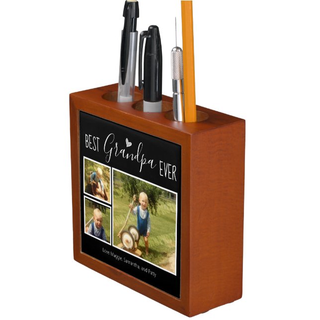 Best Grandpa Ever Three Photo Desk Organizer (In Situ)