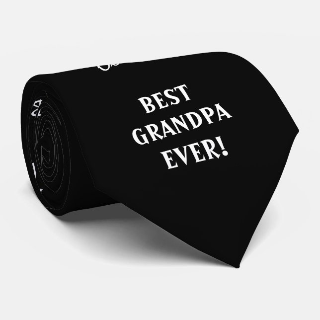 Best Grandpa Ever Typography Custom Fathers Day Ne Neck Tie (Rolled)