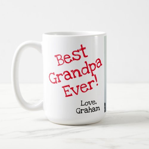 best grandpa ever with picture coffee mug