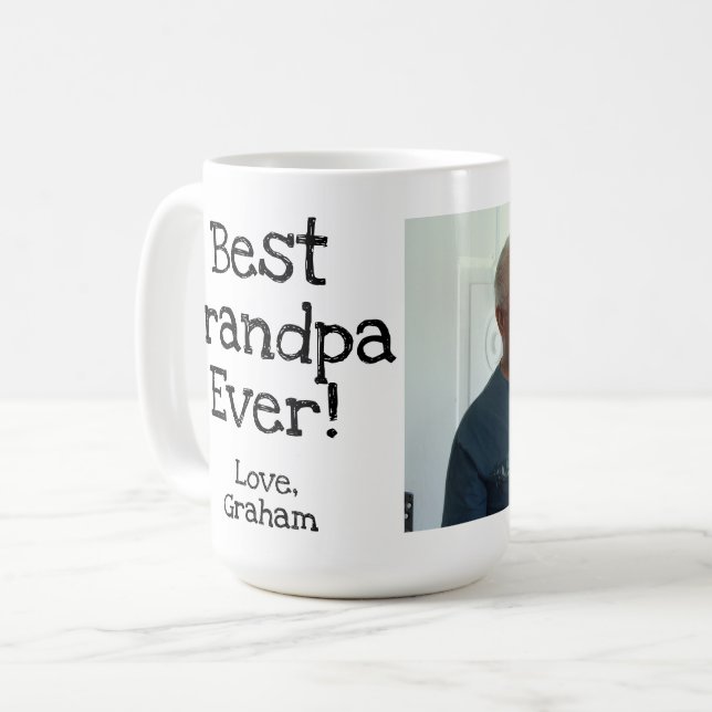 best grandpa ever with picture coffee mug (Front Left)