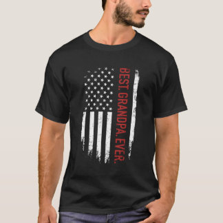 Best Grandpa Ever With Us American Flag Father'S D T-Shirt