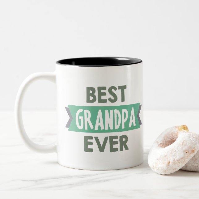 Best Grandpa ever word art mug (With Donut)