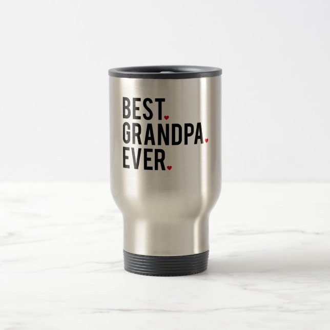 best grandpa ever, word art, text design travel mug (Center)