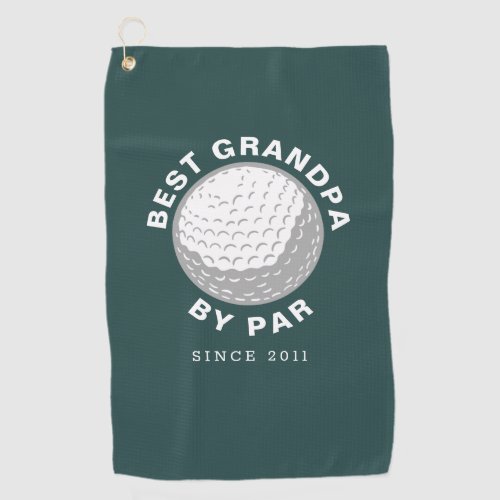 Best Grandpa Fathers Day Custom Green Golf Towel