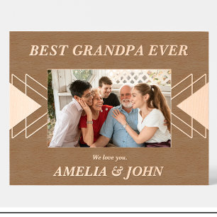 Best grandpa Geometric Custom Wood Picture Frames