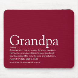 Best Grandpa Grandad Papa Ever Definition Burgundy Mouse Pad