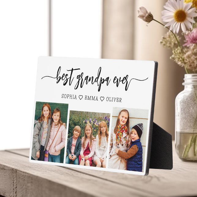 Best Grandpa Grandchildren Photo Collage Plaque (Creator Uploaded)