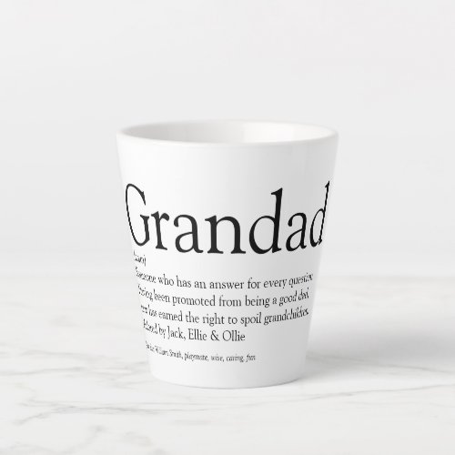 Best Grandpa Grandfather Papa Ever Definition Latte Mug