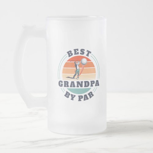 Best Grandpa Grandparents Day Retro Custom Daddy Frosted Glass Beer Mug