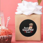 Best Grandpa GrandPAW Ever Classic Round Sticker<br><div class="desc">Best GrandPAW Ever! - Adorable, funny pun, humor saying has a cute pug puppy cartoon art drawing with dog paws. Use to celebrate a grandfather on Father's or Grandparents day. > Unique! Cute for any grandfather whether you call him gramps, granddaddy, grandad, or just pop. > Personalize it! Add custom...</div>