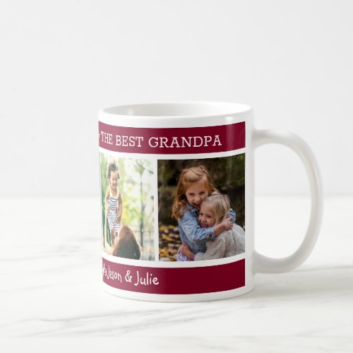  Best Grandpa Happy Fathers Day 4 Photo Collage   Coffee Mug
