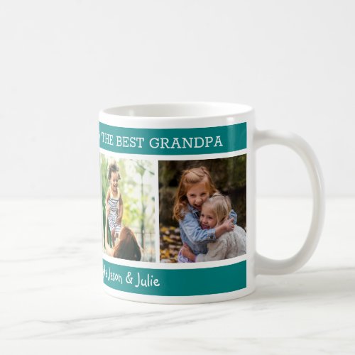 Best Grandpa Happy Fathers Day 4 Photo Collage   Coffee Mug