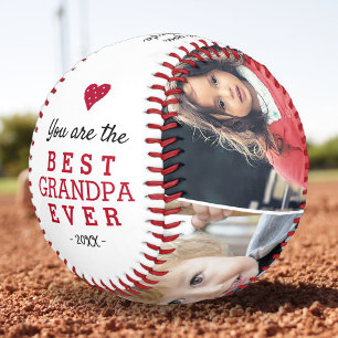 Best Grandpa Heart 4 Photo Collage Baseball