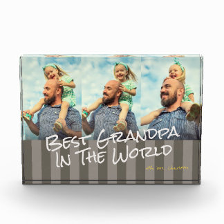 Best Grandpa In The World Custom Photo Block