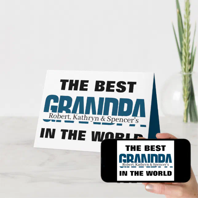 Best Grandpa In The World Personalized Card Zazzle