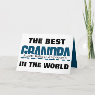 Best Grandpa In The World Personalized Card