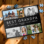Best Grandpa Modern 6 Photo Collage Father`s Day Jigsaw Puzzle<br><div class="desc">Best Grandpa Modern 6 Photo Collage Father`s Day jigsaw puzzle. Sweet photo collage puzzle with your custom message and children's names  - add your favorite 6 photos into the templates and personalize with your names. Sweet keepsake gift for a grandfather on Father`s Day,  birthday or Christmas.</div>