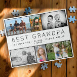 Best Grandpa Modern 6 Photo Collage Father`s Day Jigsaw Puzzle<br><div class="desc">Best Grandpa Modern 6 Photo Collage Father`s Day jigsaw puzzle. Sweet photo collage puzzle with your custom message and children's names  - add your favorite 6 photos into the templates and personalize with your names. Sweet keepsake gift for a grandfather on Father`s Day,  birthday or Christmas.</div>