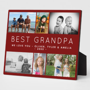 Best Grandpa Modern 6 Photo Collage Father`s Day Plaque